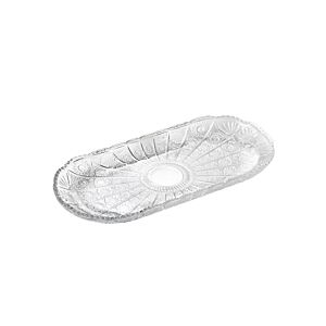 وعاء تقديم زجاجي فاخر بيضاوي - شفاف