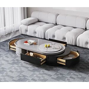 طاولة قهوة اينال - رمادي فاتح واسود