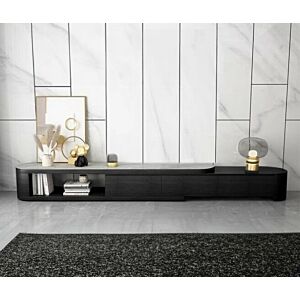 طاولة تلفزيون شينا  -  رمادي واسود