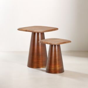 طقم طاولتين جانبية اساد - بني ونحاسي