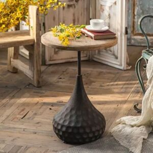 طاولة جانبية كلاسك خشب و حديد معتق