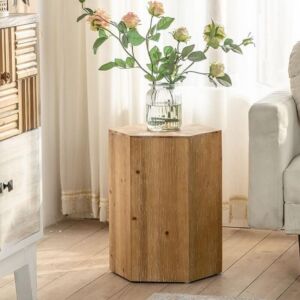 طاولة جانبية خشب سداسية