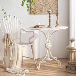 طاولة خارجية حديد - ابيض