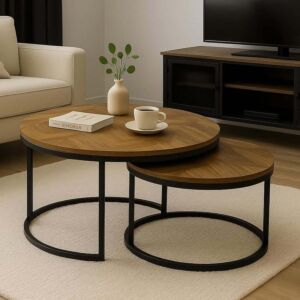 طقم طاولة قهوة متداخل كافينو - قطعتين