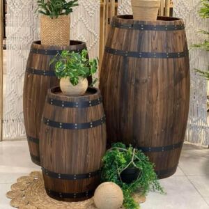 ديكور برميل خشب ريفي صغير وودال