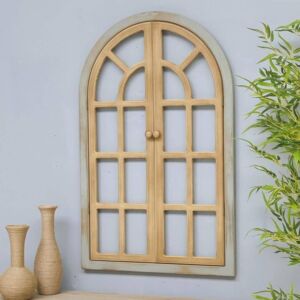 ديكور جداري شباك خشب سيلينا - ابيض