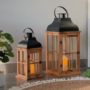فانوس خشبي 2 قطعة مونتال