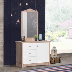 طاولة تزيين للأطفال بباب واحد و3 أدراج دون مرآة - ماي هاوس