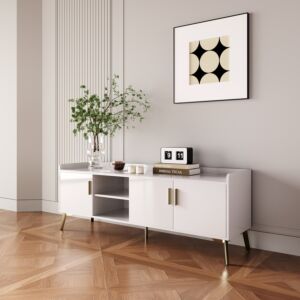 طاولة تلفزيون 150 سم حجر ملبد 65 بوصة بيرل