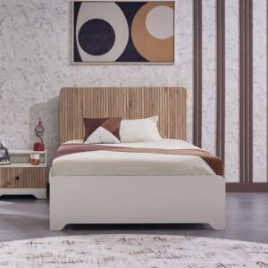 سرير توين ذكي بلوح رأسي بمساحة تخزين من بولو - 120x200 سم