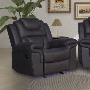 كرسي استرخاء قماش بذراعين هزاز وبشريط إضاءة إل إي دي من ميراندا