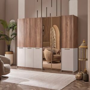 خزانة ملابس 6 أبواب بمرآة من بريستيج