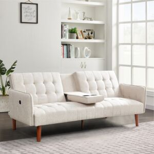 كنبة سرير مع 2 حامل أكواب وشاحن يو إس بي من دابلن