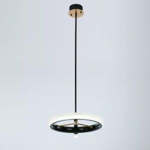 إنارة معلقة حلق أسود وذهبي شمسي