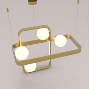 انارة معلقة جروف ذهبي وكرات قزاز 60 سم