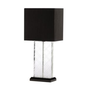 أباجورة  طاولة كلاسيك كريستال - فضي واسود