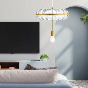 إنارة معلقة بمب دائري E27 لمة - ذهبي