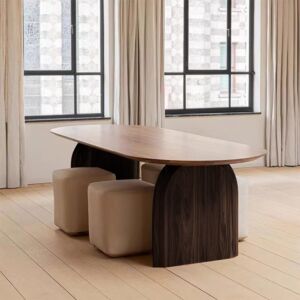 طاولة طعام كانتشيلو 8 أشخاص - بني غامق