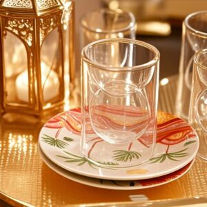 طقم بيالات شاي وقهوة  صحارى 18 قطعة - متعدد الالوان