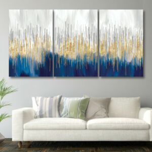 لوحة جدارية فنية بتصميم تجريدي مورغان - ثلاث قطع  - مقاس 120x60 سم