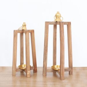 طقم شمعدان ناتشورال - بني فاتح واسود