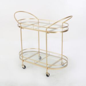 عربة تقديم أوفاليو طبقتين  -  ذهبي