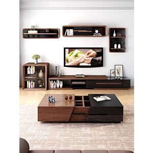 طاولة قهوة مودرن ايلانا - بني وأسود