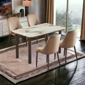 طقم طاولة طعام 4 أشخاص سيرينا - خشبي