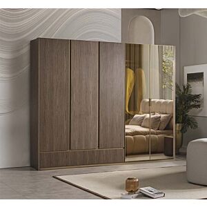 دولاب ملابس 6 أبواب مونا - بني