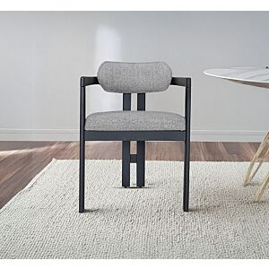 كرسي طاولة طعام بادوفا - رمادي واسود