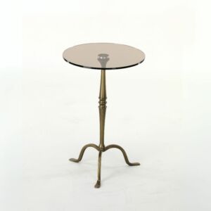 طاولة جانبية زجاج وحديد ميرا - نحاسي معتق