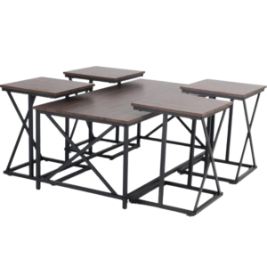 طقم طاولات لورا - اسود وبني غامق