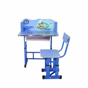 مكتب دراسي للاطفال مع كرسي سبايد - ازرق