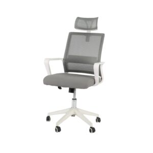 كرسي مكتبي كارين - رمادي وابيض