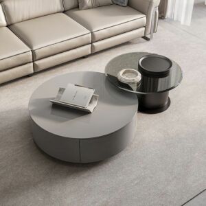 طاولة قهوة مودرن اليجانس - رمادي و أسود