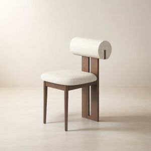 كرسي طعام دالاس - بني وابيض