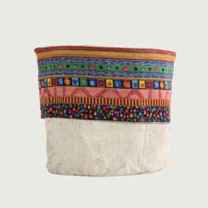 مركن زرع فخار و خيش - ابيض