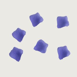 بتلات ورد رونا صناعية - ازرق ليلكي - 12 قطعة