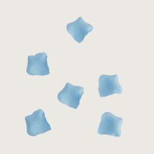 بتلات ورد رونا صناعية - أزرق سماوي - 12 قطعة