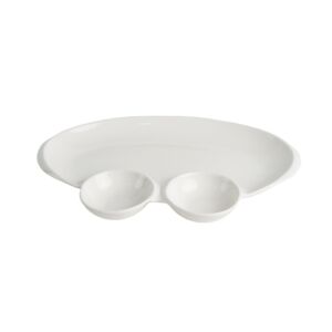 طبق تقديم كايسا 3 أقسام بورسلان - أبيض