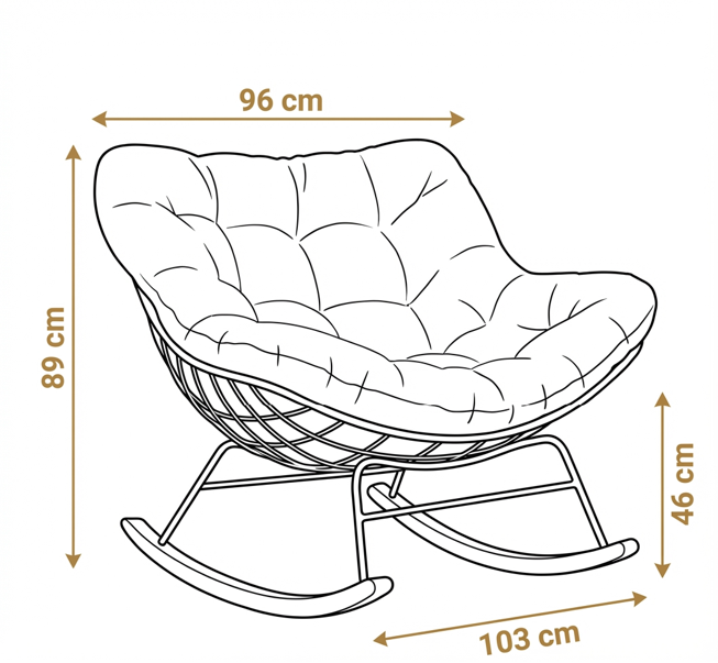 كرسي استرخاء كوتون كلاود - بيج واسود