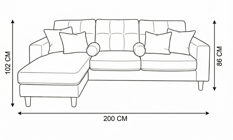 كنبة زاوية كتان رويال - بيج